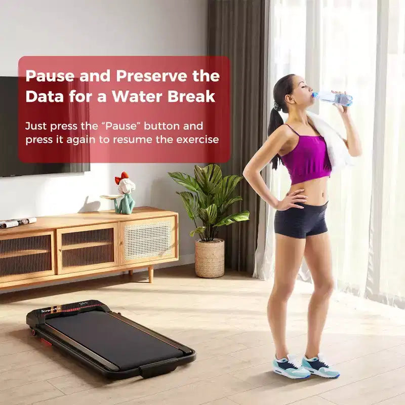 Costway 3 in 1 Folding Treadmill with Remote Control LED Display and APP for Home Red/Blue
