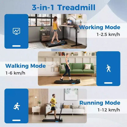 Costway 3 in 1 Folding Treadmill with Remote Control LED Display and APP for Home Red/Blue