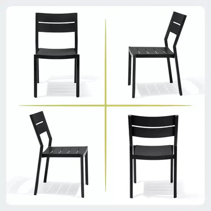 Crestlive Products Ensemble de salle à manger extensible 9 pièces pour patio Table rectangulaire d'extérieur en aluminium pour 6 à 8 personnes avec chaises