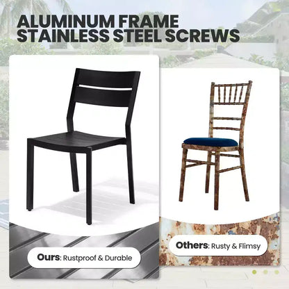Crestlive Products Ensemble de salle à manger extensible 9 pièces pour patio Table rectangulaire d'extérieur en aluminium pour 6 à 8 personnes avec chaises