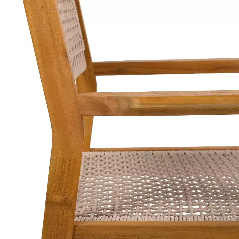 Ensemble de salle à manger Christopher Knight Home Lysandra 5 pièces en bois d'acacia et chaises tressées en corde