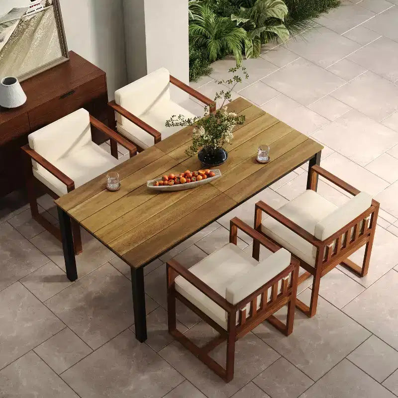 Ensemble de salle à manger 5 pièces Christopher Knight Home Valoria en bois d'acacia à lattes