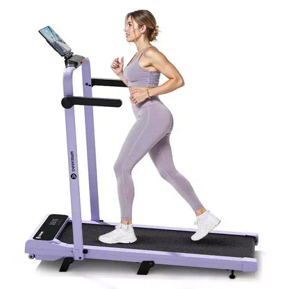 DeerRun A6 Plus 2026 New Slim 2-in-1 Folding Treadmill with 5% Incline, Bluetooth & Remote Control, 300lbs