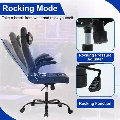 Chaise de bureau BestMassage Chaise de jeu Chaise de bureau d'ordinateur avec support lombaire et appui-tête réglable et chaise de joueur en cuir PU pour adultes