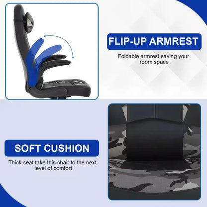 Chaise de bureau BestMassage Chaise de jeu Chaise de bureau d'ordinateur avec support lombaire et appui-tête réglable et chaise de joueur en cuir PU pour adultes