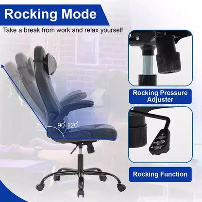 Chaise de bureau BestMassage Chaise de jeu Chaise de bureau d'ordinateur avec support lombaire et appui-tête réglable et chaise de joueur en cuir PU pour adultes