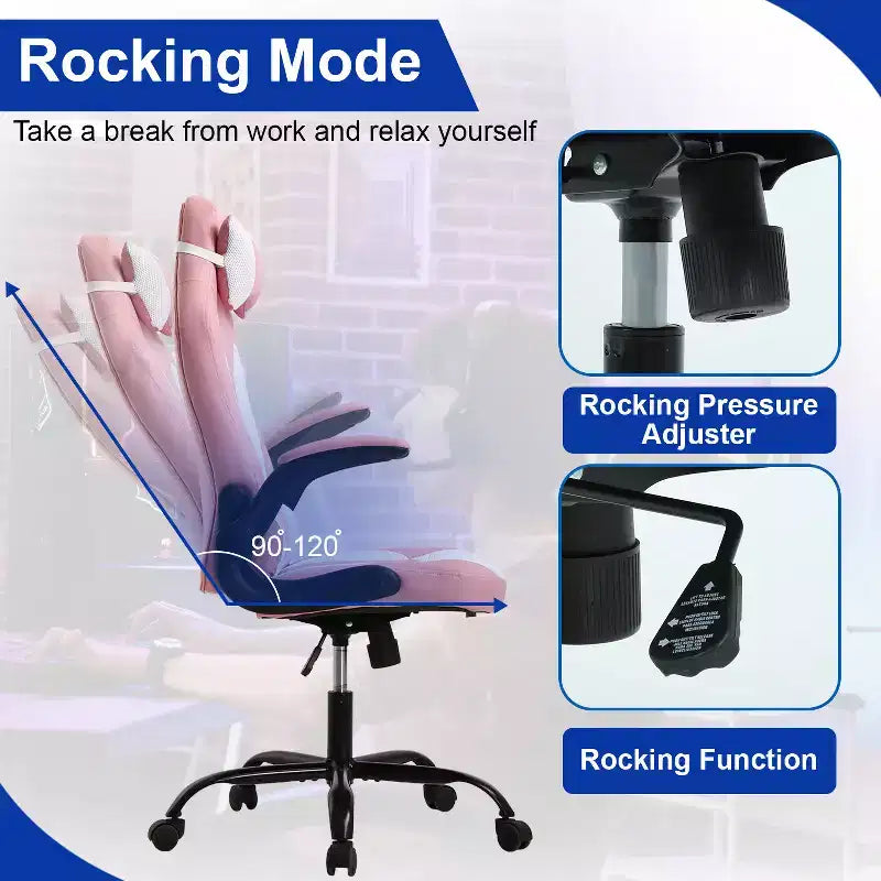 Chaise de bureau BestMassage Chaise de jeu Chaise de bureau d'ordinateur avec support lombaire et appui-tête réglable et chaise de joueur en cuir PU pour adultes