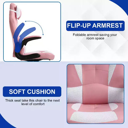 Chaise de bureau BestMassage Chaise de jeu Chaise de bureau d'ordinateur avec support lombaire et appui-tête réglable et chaise de joueur en cuir PU pour adultes