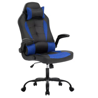 Chaise de bureau BestMassage Chaise de jeu Chaise de bureau d'ordinateur avec support lombaire et appui-tête réglable et chaise de joueur en cuir PU pour adultes