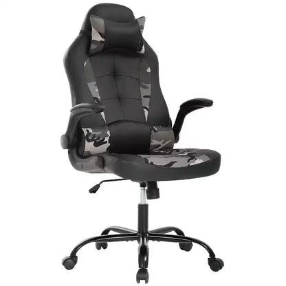 Chaise de bureau BestMassage Chaise de jeu Chaise de bureau d'ordinateur avec support lombaire et appui-tête réglable et chaise de joueur en cuir PU pour adultes