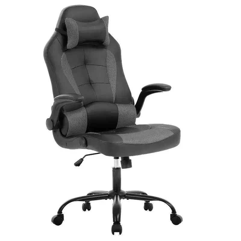 Chaise de bureau BestMassage Chaise de jeu Chaise de bureau d'ordinateur avec support lombaire et appui-tête réglable et chaise de joueur en cuir PU pour adultes