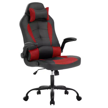 Chaise de bureau BestMassage Chaise de jeu Chaise de bureau d'ordinateur avec support lombaire et appui-tête réglable et chaise de joueur en cuir PU pour adultes