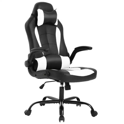 Chaise de bureau BestMassage Chaise de jeu Chaise de bureau d'ordinateur avec support lombaire et appui-tête réglable et chaise de joueur en cuir PU pour adultes