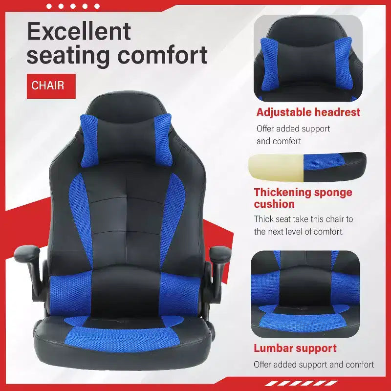 FDW Gaming Chair Office Chair with Lumbar Support PU Leather Video Game Chairs for Adults