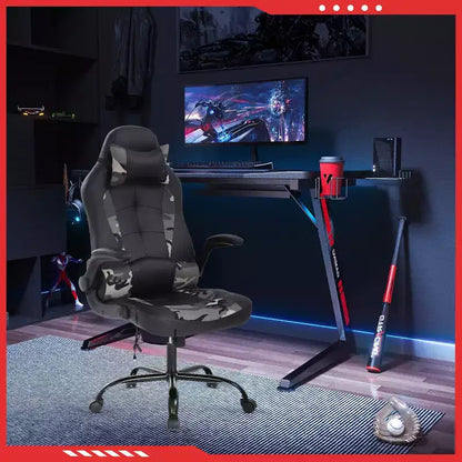 FDW Gaming Chair Office Chair with Lumbar Support PU Leather Video Game Chairs for Adults