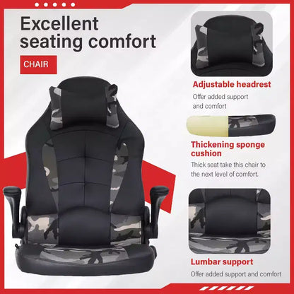 FDW Gaming Chair Office Chair with Lumbar Support PU Leather Video Game Chairs for Adults