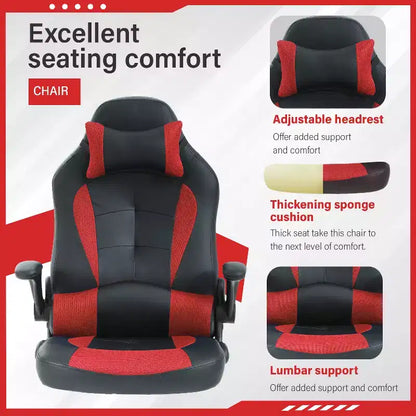 FDW Gaming Chair Office Chair with Lumbar Support PU Leather Video Game Chairs for Adults