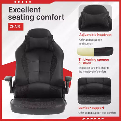 FDW Gaming Chair Office Chair with Lumbar Support PU Leather Video Game Chairs for Adults