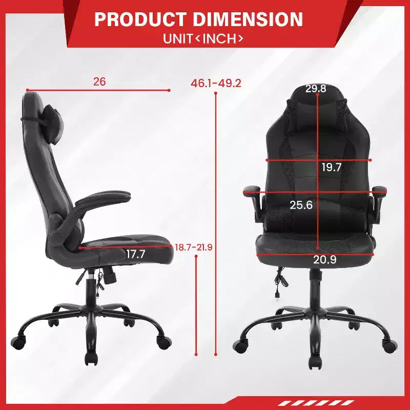 FDW Gaming Chair Office Chair with Lumbar Support PU Leather Video Game Chairs for Adults