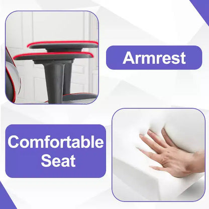 Chaise de jeu BestMassage, chaise de gamer avec support lombaire et repose-pieds, conception pivotante roulante, chaise de bureau pour la maison et le jeu