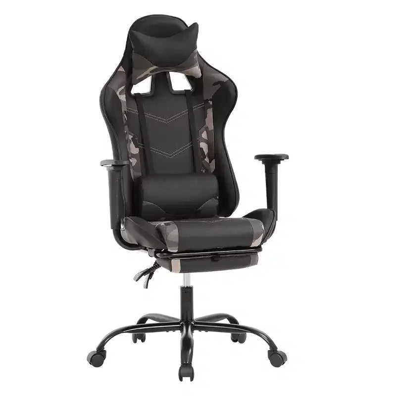 Chaise de jeu BestMassage, chaise de gamer avec support lombaire et repose-pieds, conception pivotante roulante, chaise de bureau pour la maison et le jeu