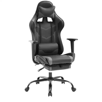 Chaise de jeu BestMassage, chaise de gamer avec support lombaire et repose-pieds, conception pivotante roulante, chaise de bureau pour la maison et le jeu