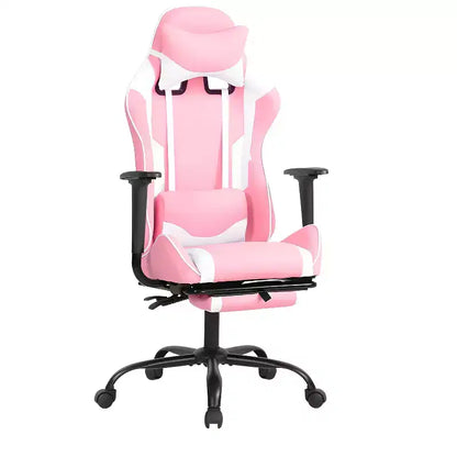 Chaise de jeu BestMassage, chaise de gamer avec support lombaire et repose-pieds, conception pivotante roulante, chaise de bureau pour la maison et le jeu
