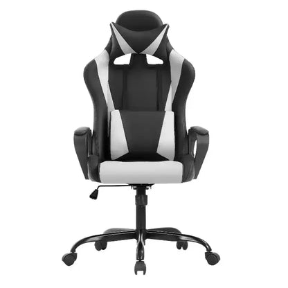 Chaise de bureau de jeu BestMassage Chaise de bureau Chaise d'ordinateur avec accoudoirs Support lombaire pivotant à 360° Chaise de direction pour adultes