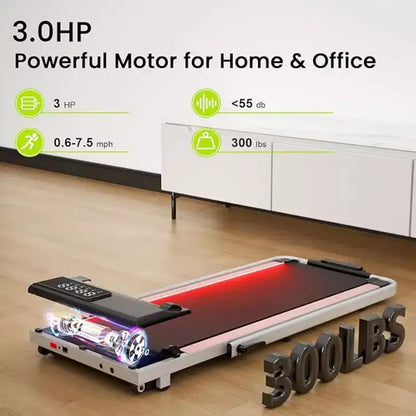 DeerRun A6 Plus 2026 Slim 2-in-1 Folding Treadmill with 5% Incline, Bluetooth & Remote Control, 300lbs