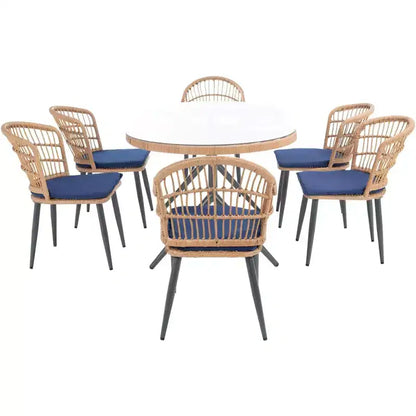 Ensemble de salle à manger 7 pièces Genser - Intérieur/Extérieur - PAT9011 - Safavieh