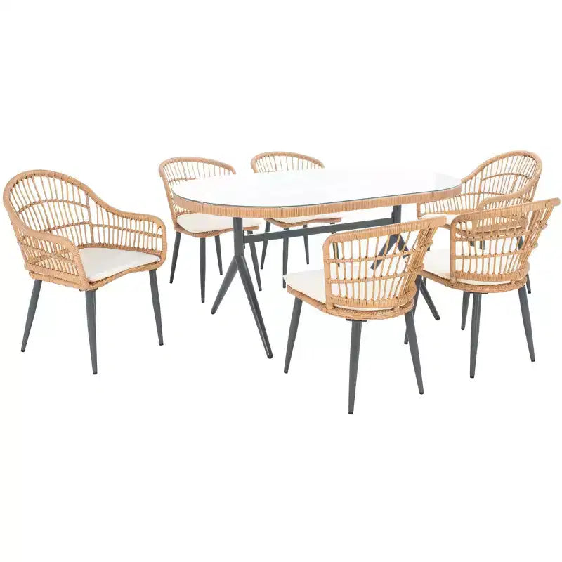 Ensemble de salle à manger 7 pièces Genser - Intérieur/Extérieur - PAT9011 - Safavieh