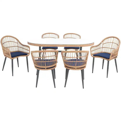 Ensemble de salle à manger 7 pièces Genser - Intérieur/Extérieur - PAT9011 - Safavieh