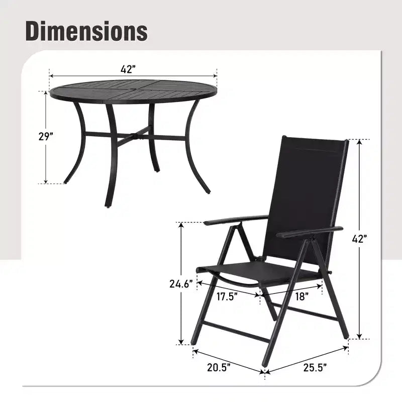 Captiva Designs Outdoor Patio Dining Floral Back Steel Chairs with Thick Seat & Back Cushion