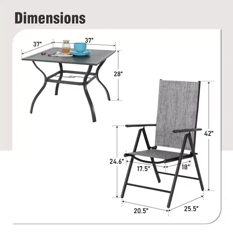 Captiva Designs Outdoor Patio Dining Floral Back Steel Chairs with Thick Seat & Back Cushion
