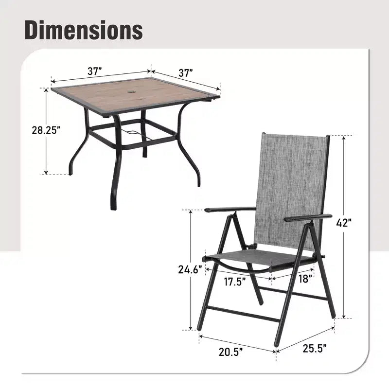 Captiva Designs Outdoor Patio Dining Floral Back Steel Chairs with Thick Seat & Back Cushion