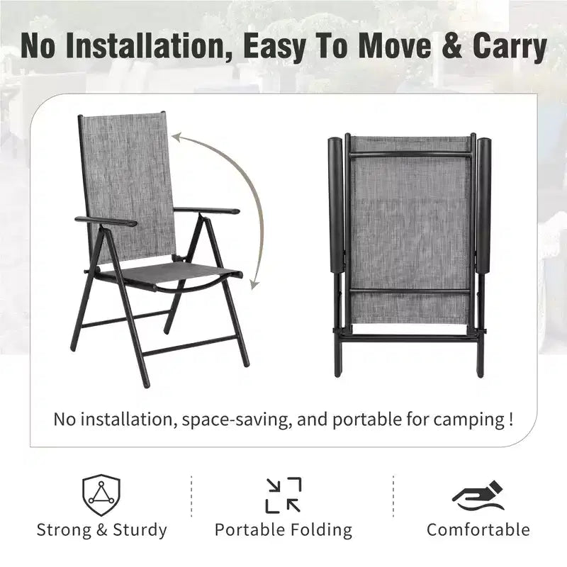 Captiva Designs Outdoor Patio Dining Floral Back Steel Chairs with Thick Seat & Back Cushion
