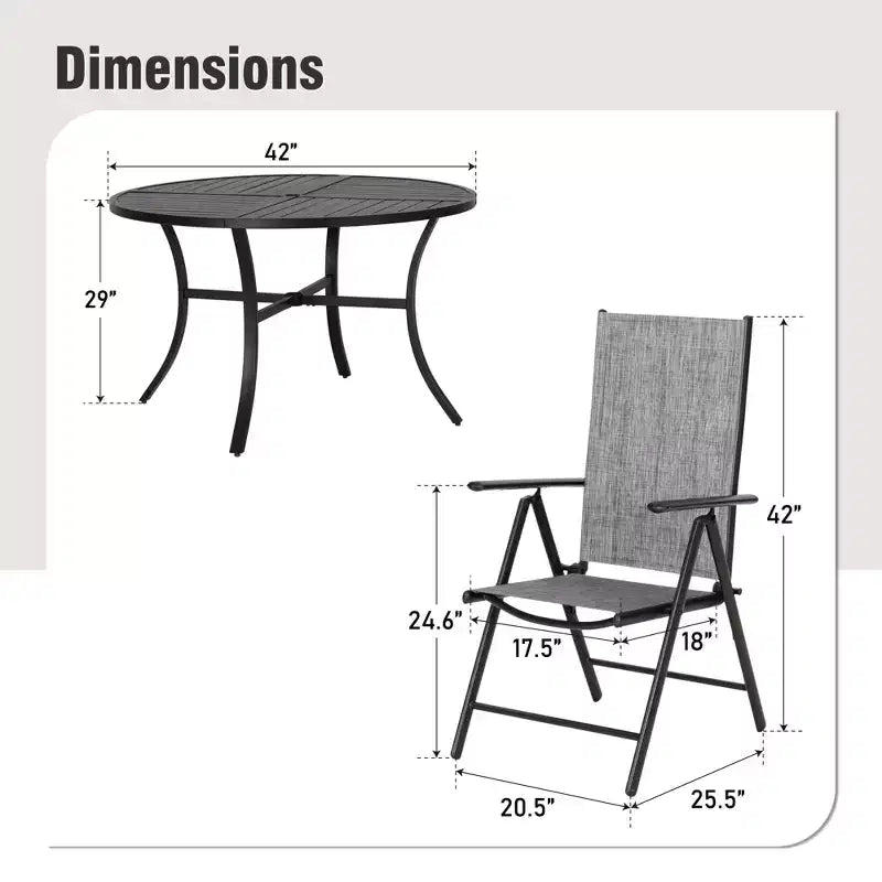 Captiva Designs Outdoor Patio Dining Floral Back Steel Chairs with Thick Seat & Back Cushion
