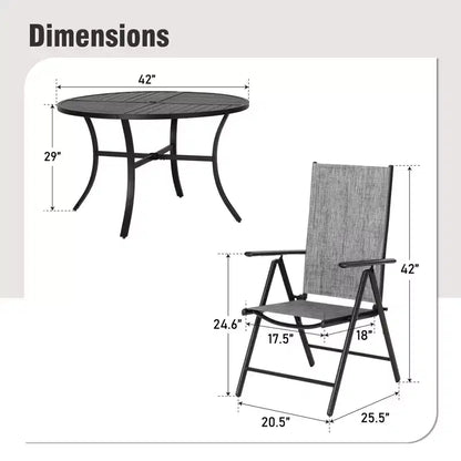 Captiva Designs Outdoor Patio Dining Floral Back Steel Chairs with Thick Seat & Back Cushion