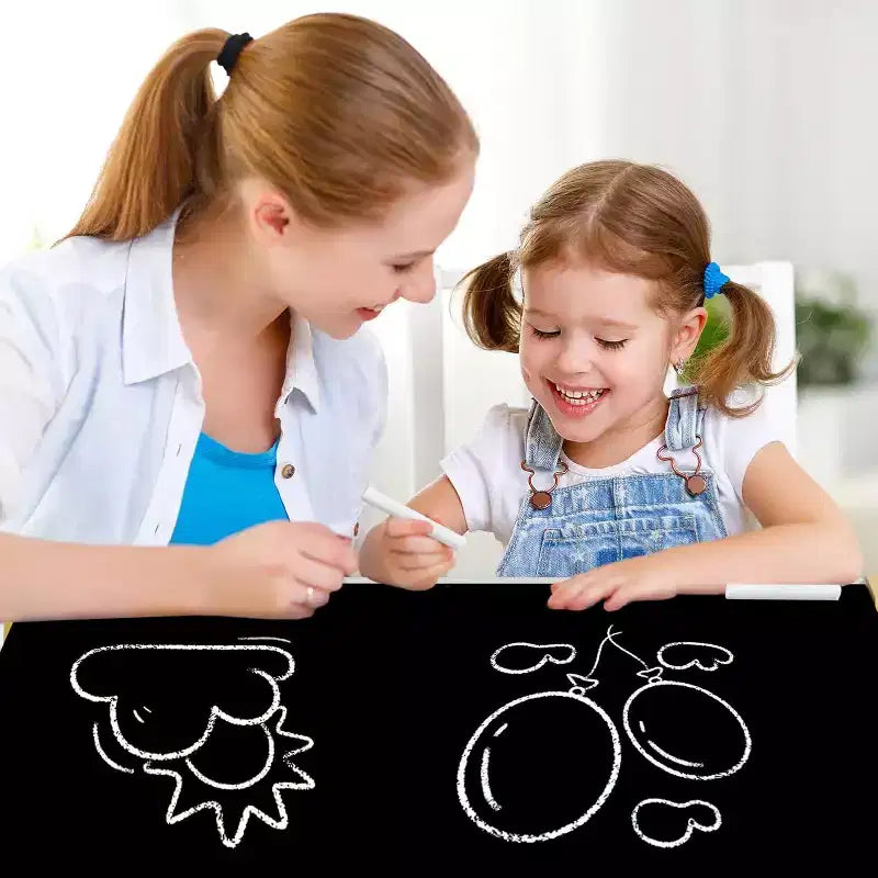 Kinder King 3-in-1 Kids Table & 2 Chairs Set with Storage, Removable Top & Blackboard, for Art, Crafts, Reading