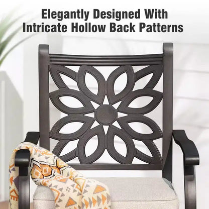 Captiva Designs 7pc Cast Aluminum Bar Height Patio Dining Set with Round Table & Swivel Stools