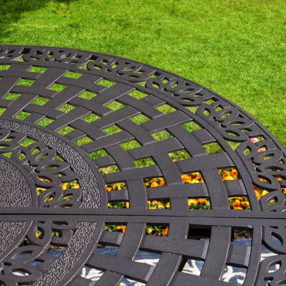 Captiva Designs 7pc Cast Aluminum Bar Height Patio Dining Set with Round Table & Swivel Stools