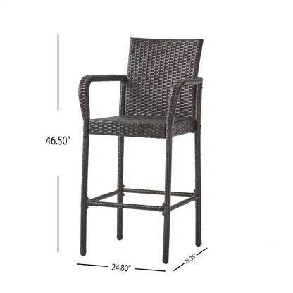 Christopher Knight Home Colbin Outdoor Wicker 5 Piece Square Bar Set, Multibrown