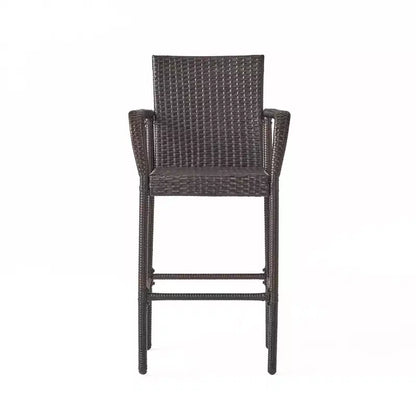 Christopher Knight Home Colbin Outdoor Wicker 5 Piece Square Bar Set, Multibrown