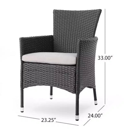 Christopher Knight Home Carroll Outdoor Wicker and Acacia Wood 5 Piece Dining Set with Cushion