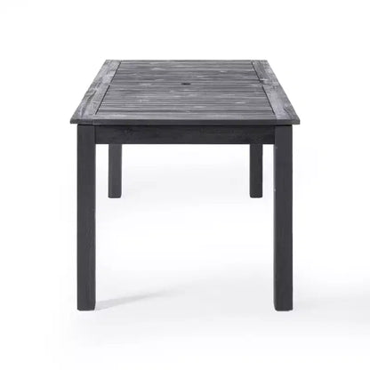 Ensemble de salle à manger extensible 9 pièces GDFStudio Aloha en bois d'acacia et osier, gris clair/gris