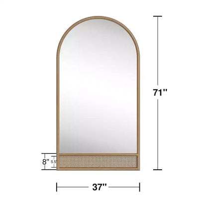 Brown Solid Wood Straight-Edge Full-Length Mirror 180x93x4cm