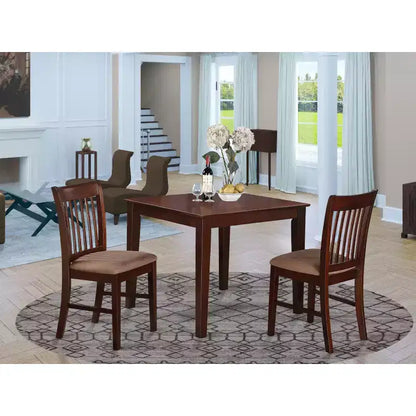 HomeStock OXNO5 MAH W 5 Piece Dining Set Square Table 4 Kitchen Chairs Mahogany