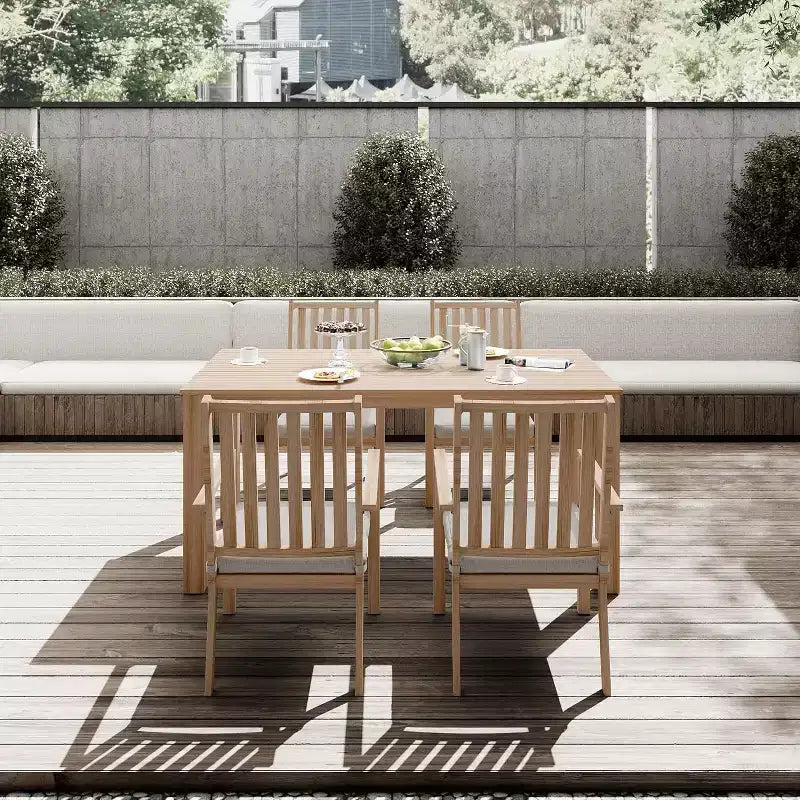 Heynemo 5 Pieces Patio Dining Sets, Aluminum Outdoor Dining Table with 4 Chairs & Removable Cushion for Lawn, Garden, Backyard