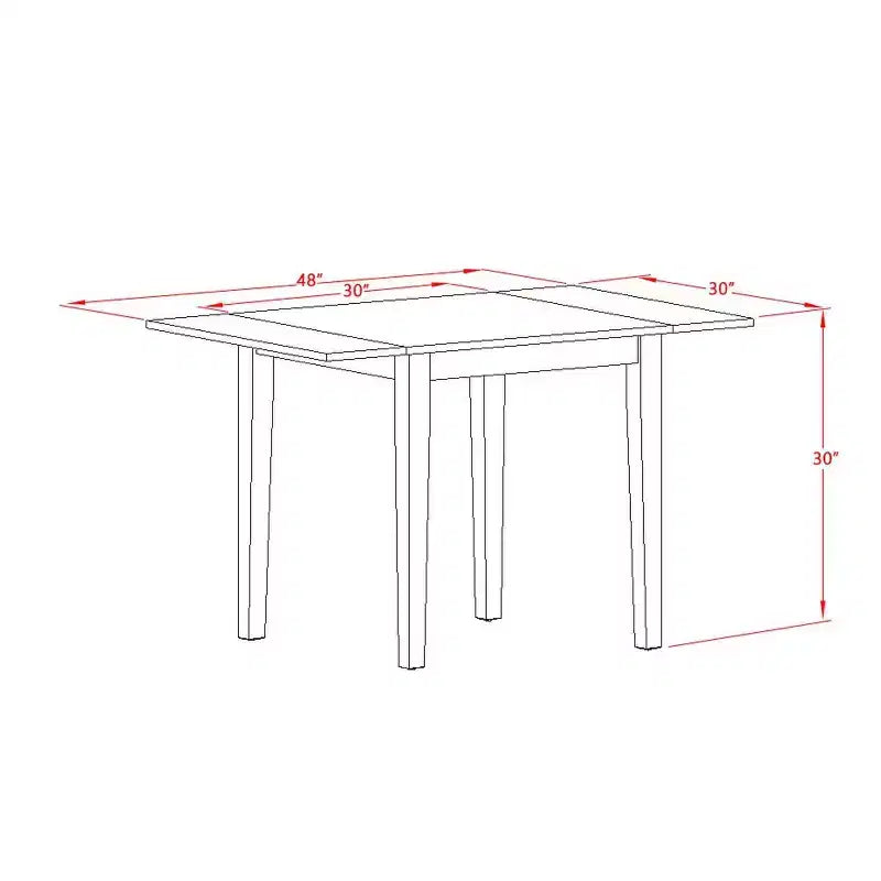 Table rectangulaire HomeStock 30x48 avec 2 rallonges latérales