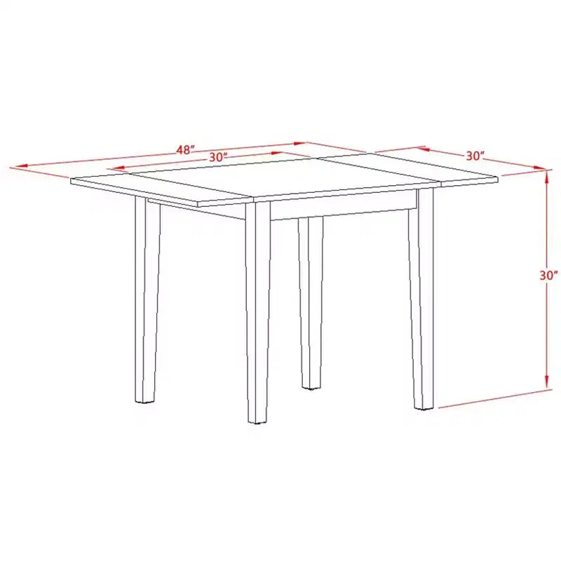Table rectangulaire HomeStock 30x48 avec 2 rallonges latérales